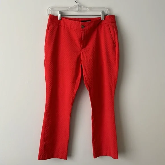 Banana Republic Factory Textured Orange Ankle Pant, size 4 - Picture 4 of 8